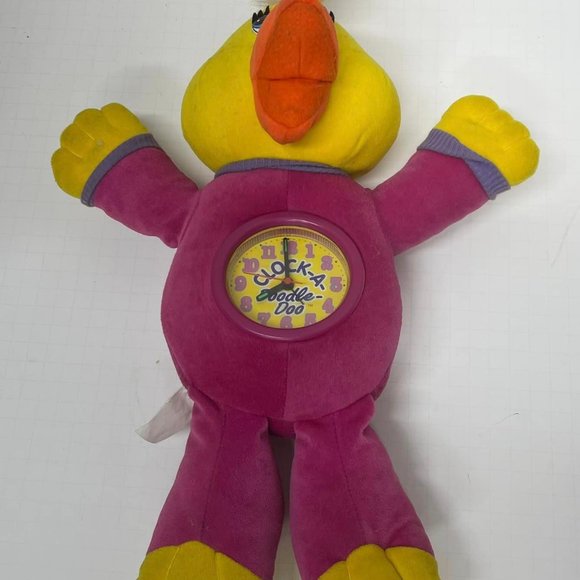 1994~ Wide-A-Awake-Ups Clock-A-Doodle-Doo Plush Clock Doll Rare- WORKS. - Picture 3 of 8